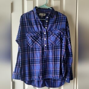 Old Navy Blue and Red Plaid Shirt